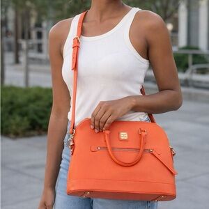 Dooney & Bourke Saffino Leather Domed Satchel Orange